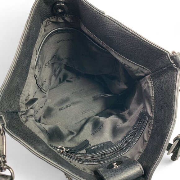 Joe's Crossbody Bag With Bracelet Top Handles Zipper Details Black Vegan Leather - Picture 9 of 10